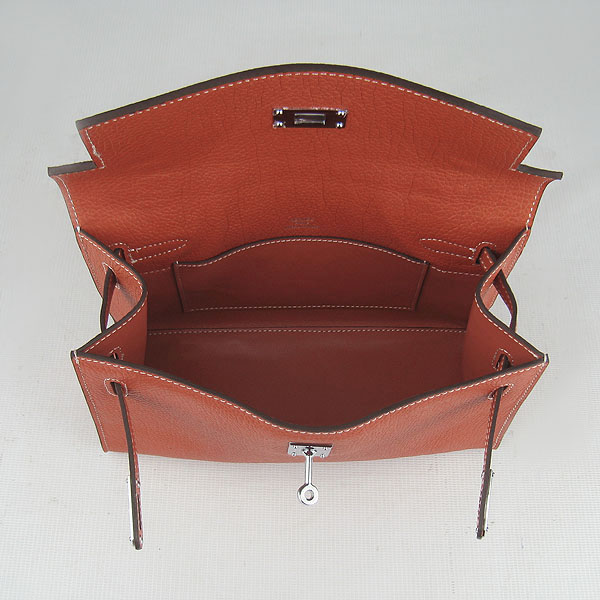AAA Hermes Kelly 22 CM France Leather Handbag Orange H008 On Sale